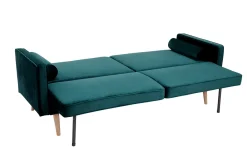 Sale Miliboo Sofá cama nórdico 3 plazas terciopelo azul petróleo MOORE