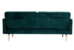 Sale Miliboo Sofá cama nórdico 3 plazas terciopelo azul petróleo MOORE