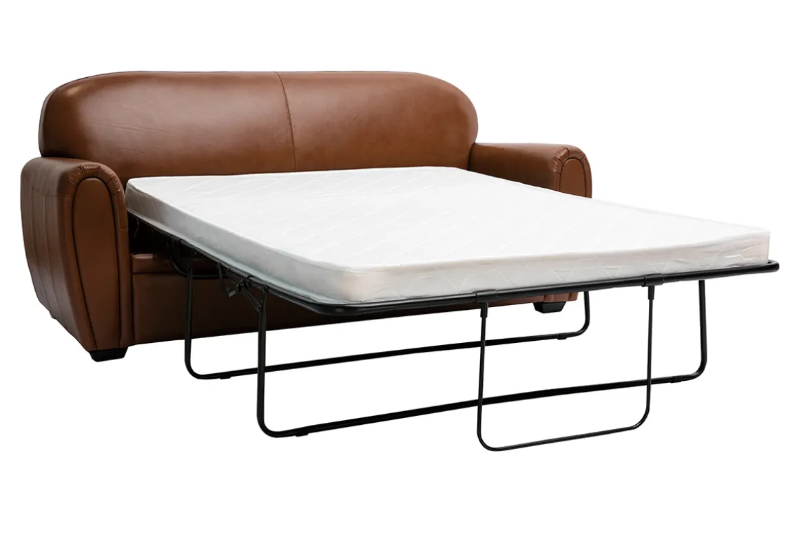 Store Miliboo Sofá cama 3 plazas de piel marrón CLUB