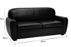 Store Miliboo Sofá cama 3 plazas de piel marrón CLUB