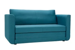 Hot Miliboo Sofá cama 2 plazas de tela azul petróleo LEON