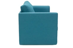 Hot Miliboo Sofá cama 2 plazas de tela azul petróleo LEON