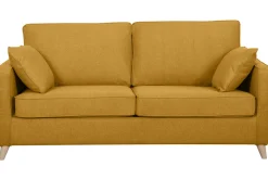 Best Sale Miliboo Sofá cama 3 plazas nórdico amarillo comino con colchón de 10 cm PAPEL