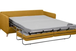 Best Sale Miliboo Sofá cama 3 plazas nórdico amarillo comino con colchón de 10 cm PAPEL