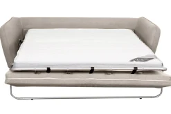Best Sale Miliboo Sofá cama 3plazas nórdico de tela beige natural con colchón de 10 cm CREEP