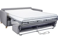 Hot Miliboo Sofá cama 3 plazas nórdico gris claro con colchón de 18 cm SKANDY
