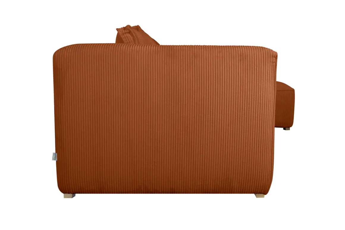 Store Miliboo Sofá chaise longue a la derecha de diseño de pana color terracota 3-4 plazas - PANAM