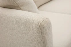 Clearance Miliboo Sofá chaise longue a la derecha beige y madera clara 4 plazas desenfundable OSLO