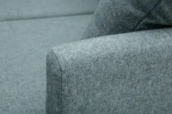 Best Sale Miliboo Sofá chaise longue a la derecha nórdico 4 plazas verde grisáceo y madera clara OSLO