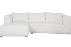 Hot Miliboo Sofá chaise longue a la izquierda de diseño de pana color crudo 3-4 plazas - PANAM