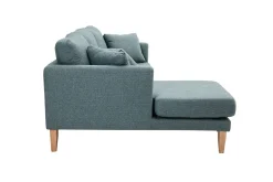 New Miliboo Sofá chaise longue a la izquierda nórdico desenfundable verde grisáceo y madera clara 3-4 plazas OSLO