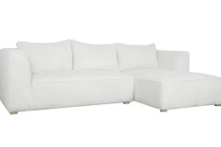 Store Miliboo Sofá chaise longue de diseño de pana color crudo 3-4 plazas PANAM