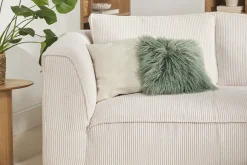 Store Miliboo Sofá chaise longue de diseño de pana color crudo 3-4 plazas PANAM