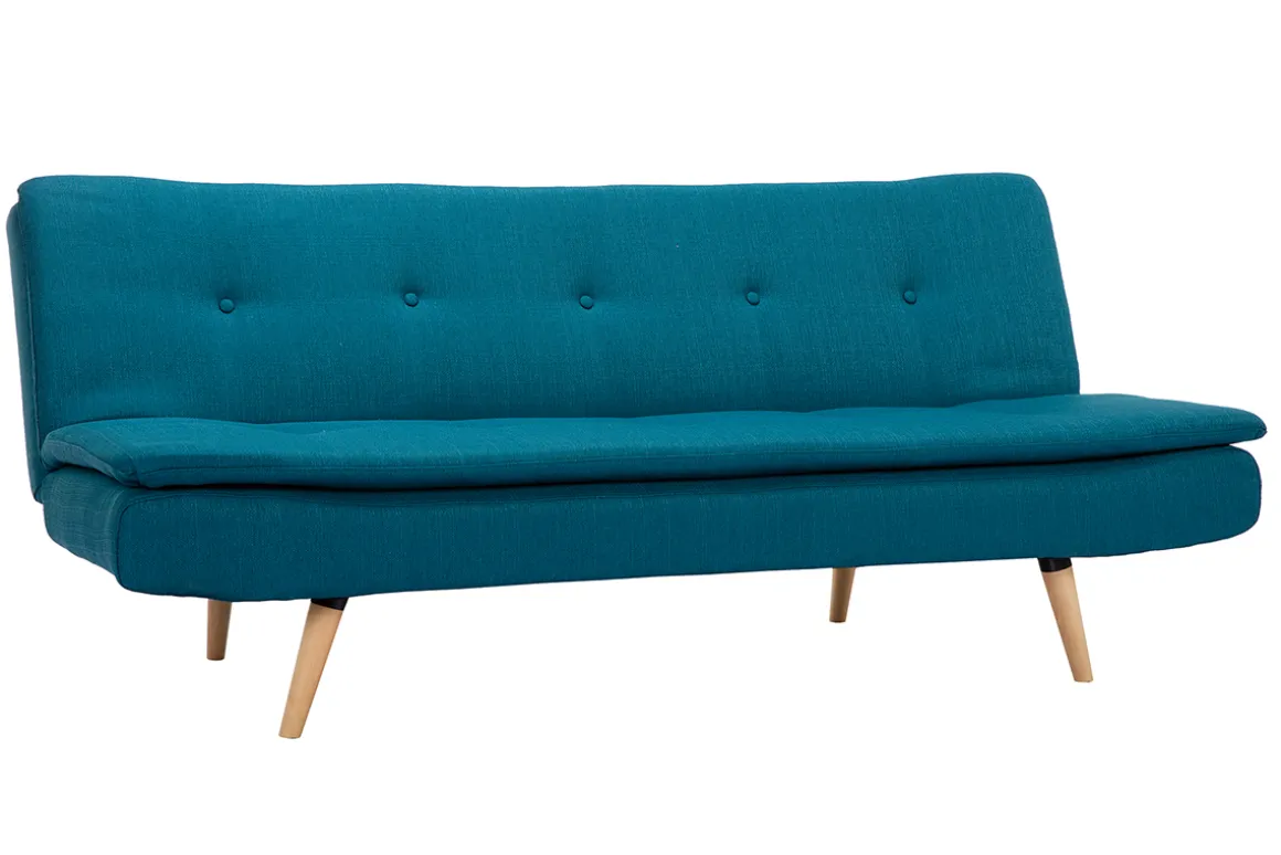 Shop Miliboo Sofá convertible 3 plazas azul petróleo SENSO