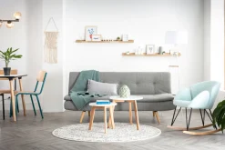 Shop Miliboo Sofá convertible 3 plazas azul petróleo SENSO