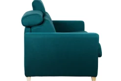 Outlet Miliboo Sofá convertible 3 plazas 140 × 190 cm azul pavo real GOYA