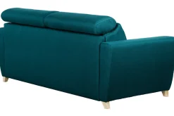 Outlet Miliboo Sofá convertible 3 plazas 140 × 190 cm azul pavo real GOYA