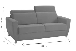 Outlet Miliboo Sofá convertible 3 plazas 140 × 190 cm azul pavo real GOYA
