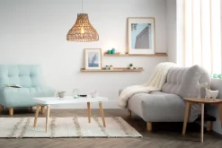 Online Miliboo Sofá convertible diseño escandinavo gris y roble YUMI