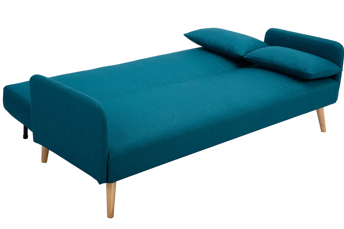 Fashion Miliboo Sofá convertible nórdico 3 plazas azul petróleo LULA