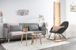 Fashion Miliboo Sofá convertible nórdico 3 plazas azul petróleo LULA