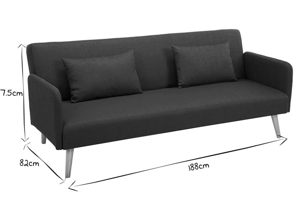 Fashion Miliboo Sofá convertible nórdico 3 plazas azul petróleo LULA