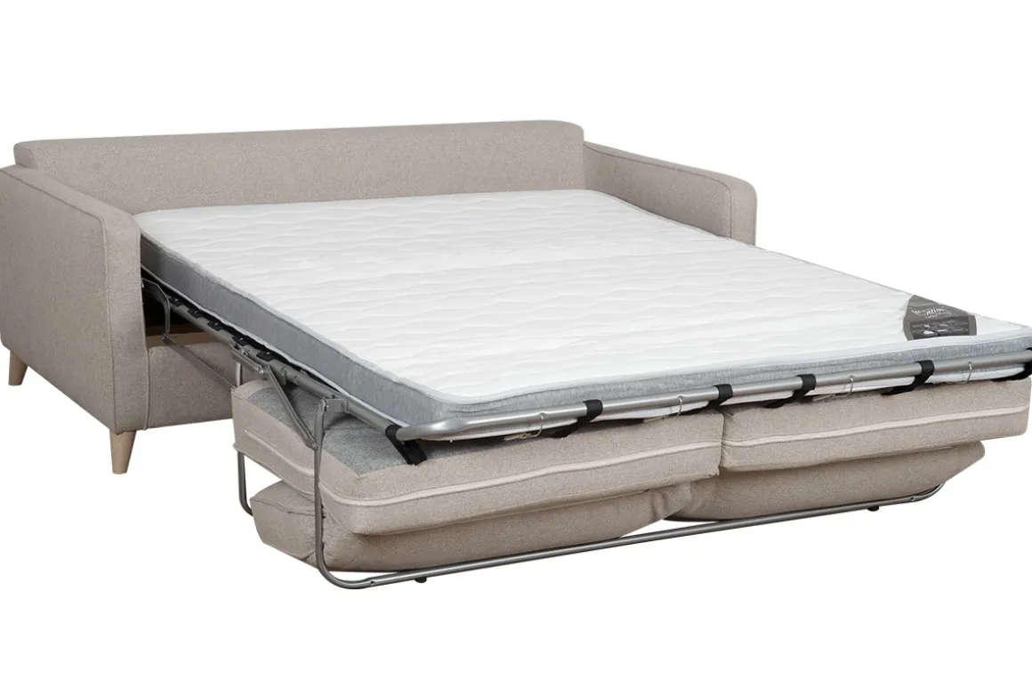 Shop Miliboo Sofá convertible nórdico 3 plazas beige natural PAPEL
