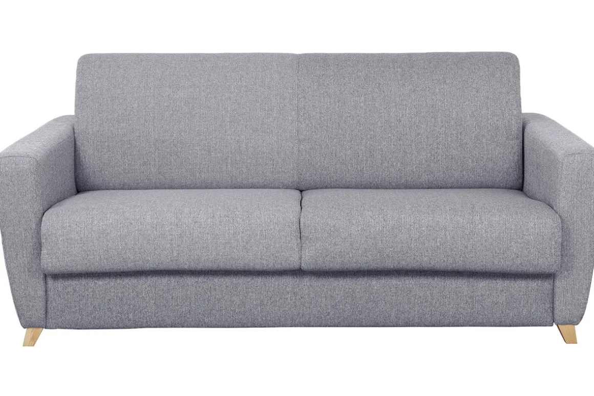 Sale Miliboo Sofá convertible nórdico gris claro y madera GRAHAM