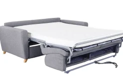 Sale Miliboo Sofá convertible nórdico gris claro y madera GRAHAM