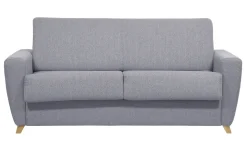 Shop Miliboo Sofá convertible nórdico gris claro y madera GRAHAM