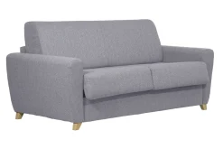 Shop Miliboo Sofá convertible nórdico gris claro y madera GRAHAM
