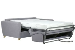Shop Miliboo Sofá convertible nórdico gris claro y madera GRAHAM