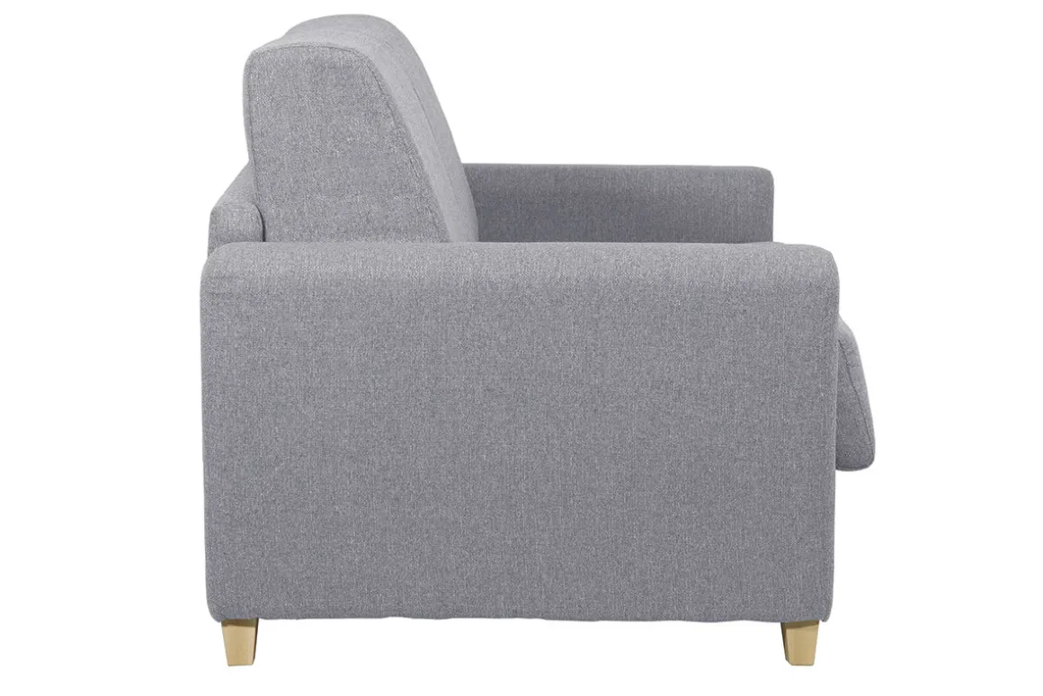 Shop Miliboo Sofá convertible nórdico gris claro y madera GRAHAM