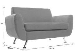 Online Miliboo Sofá de diseño 2 plazas gris PURE