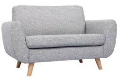 Discount Miliboo Sofá de diseño 2 plazas gris PURE