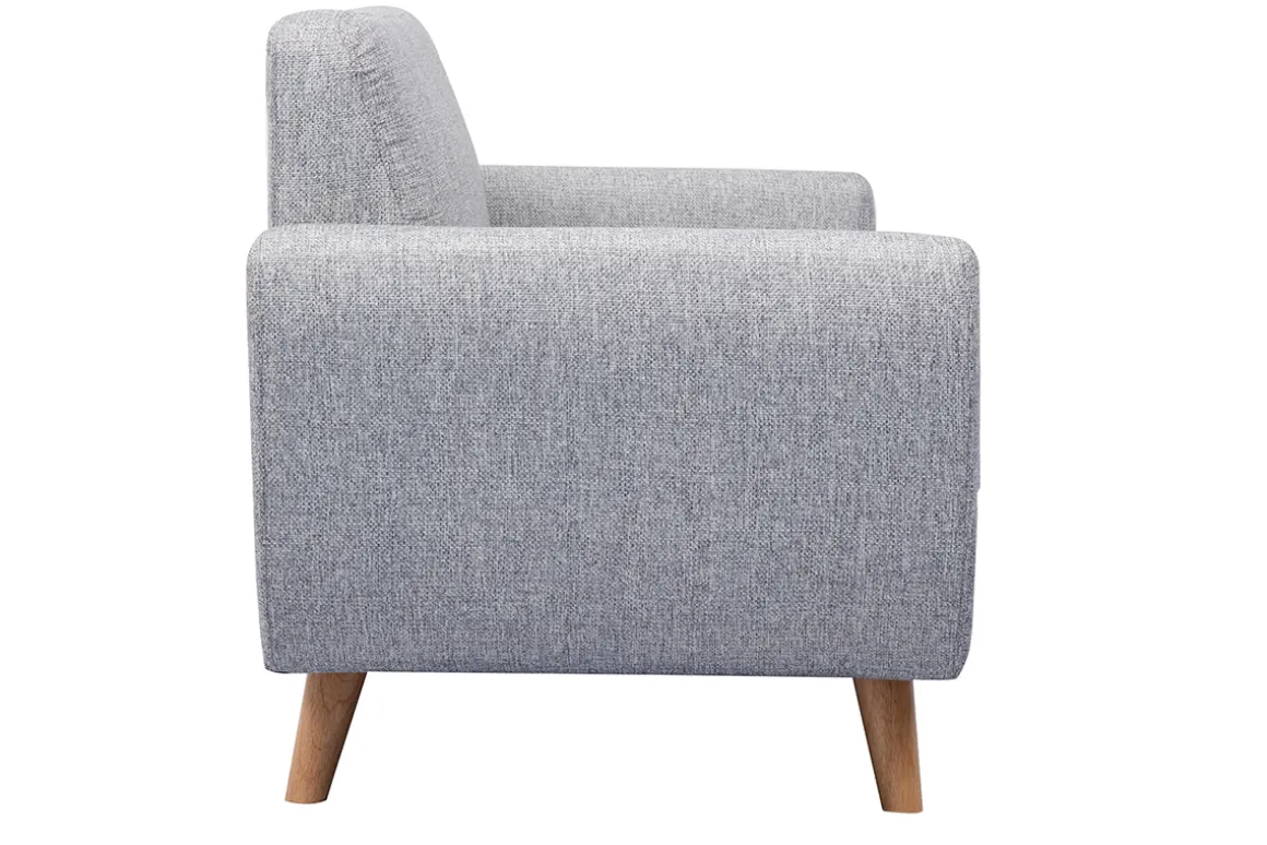 Discount Miliboo Sofá de diseño 2 plazas gris PURE