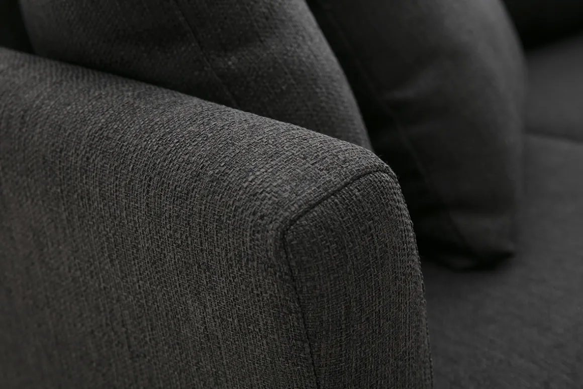 Sale Miliboo Sofá de esquina derecha nórdico en tejido gris oscuro desenfundable OSLO