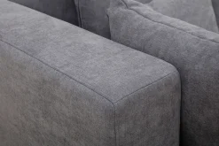 Flash Sale Miliboo Sofá de esquina efecto terciopelo gris HARLEM