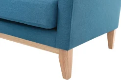 New Miliboo Sofá de esquina izquierda nórdico en tejido azul petróleo desenfundable OSLO