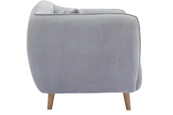 Cheap Miliboo Sofá de estilo nórdico de tejido efecto aterciopelado gris claro de 2 plazas FOLK