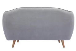 Cheap Miliboo Sofá de estilo nórdico de tejido efecto aterciopelado gris claro de 2 plazas FOLK