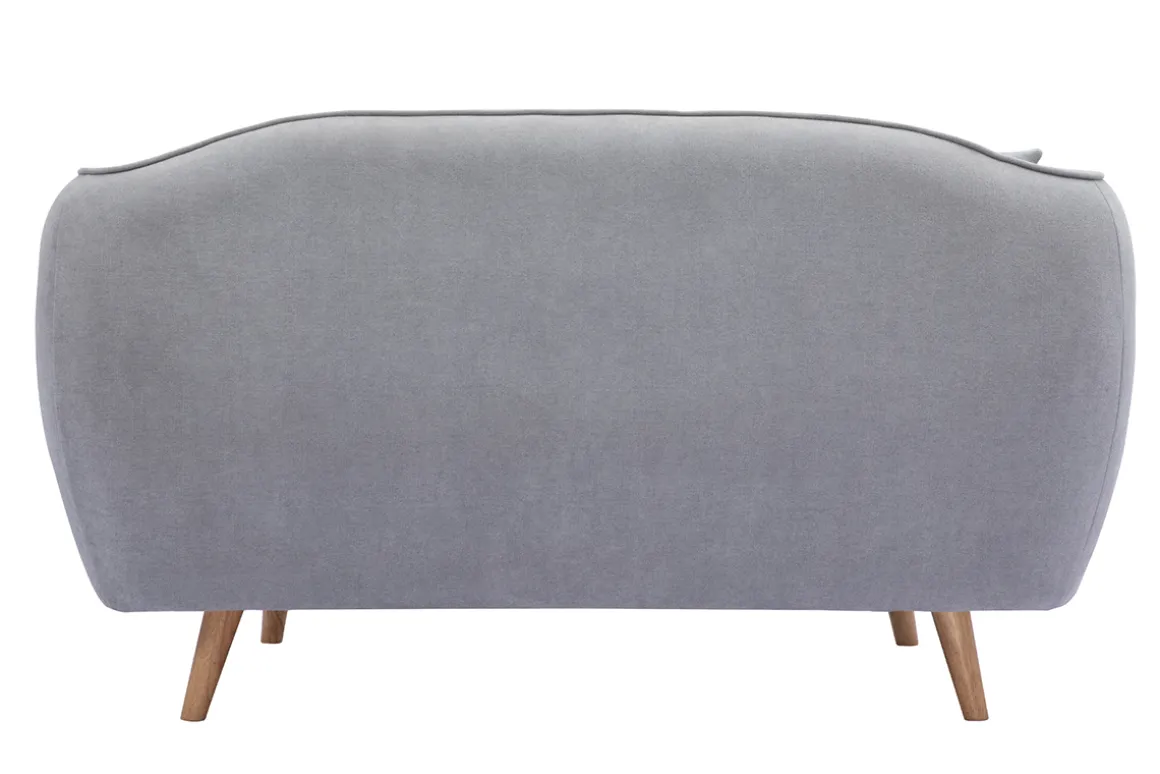 Cheap Miliboo Sofá de estilo nórdico de tejido efecto aterciopelado gris claro de 2 plazas FOLK