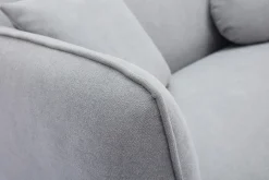 Cheap Miliboo Sofá de estilo nórdico de tejido efecto aterciopelado gris claro de 2 plazas FOLK