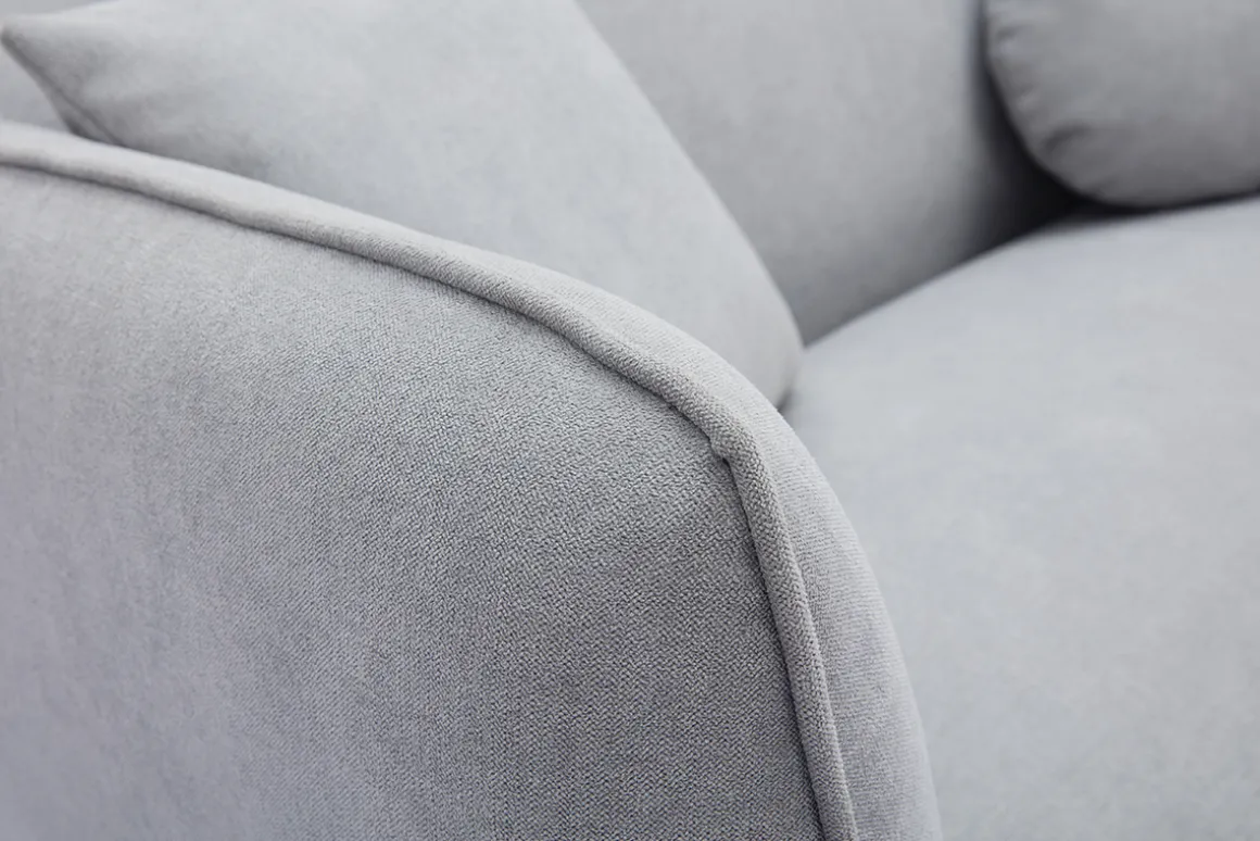 Cheap Miliboo Sofá de estilo nórdico de tejido efecto aterciopelado gris claro de 2 plazas FOLK