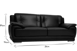 Store Miliboo Sofá de piel de búfalo de diseño 3 plazas negro TAMARA