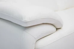 Clearance Miliboo Sofá de piel de búfalo de diseño 3 plazas blanco TAMARA