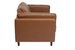 Outlet Miliboo Sofá de piel de búfalo 2 plazas vintage marrón BRADLEY