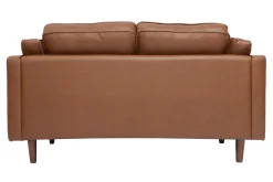 Outlet Miliboo Sofá de piel de búfalo 2 plazas vintage marrón BRADLEY