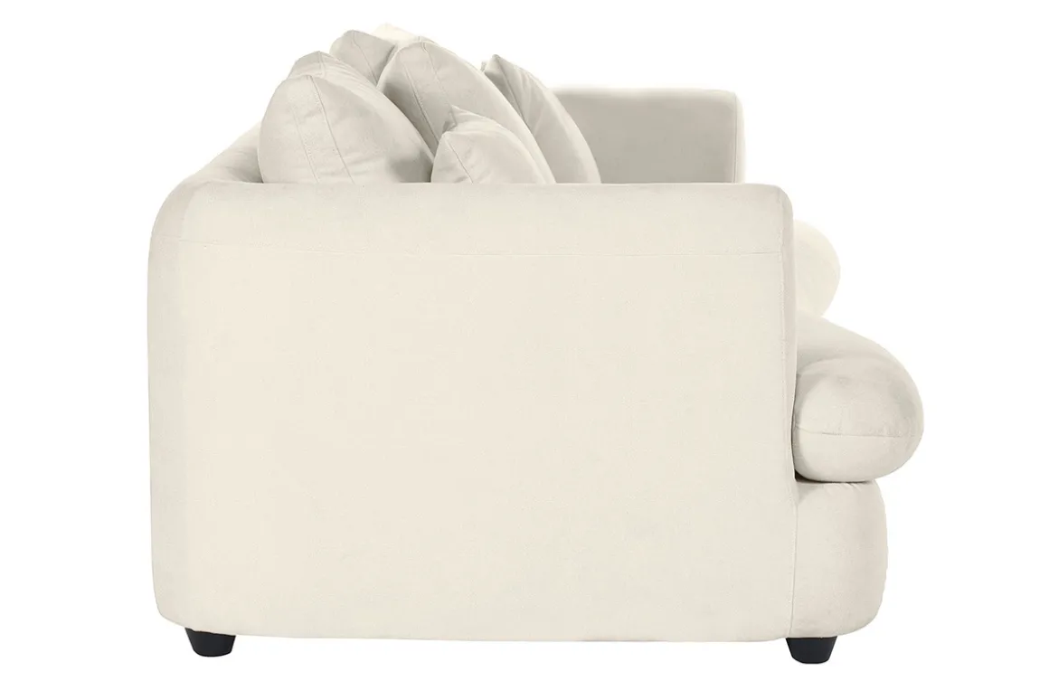 New Miliboo Sofá desenfundable de 3-4 plazas diseño de haba en tela de terciopelo beige claro SACHA