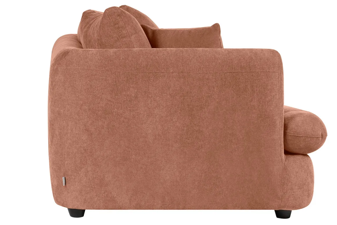 Clearance Miliboo Sofá desenfundable de 3-4 plazas diseño de haba en tela de terciopelo efecto terracota SACHA